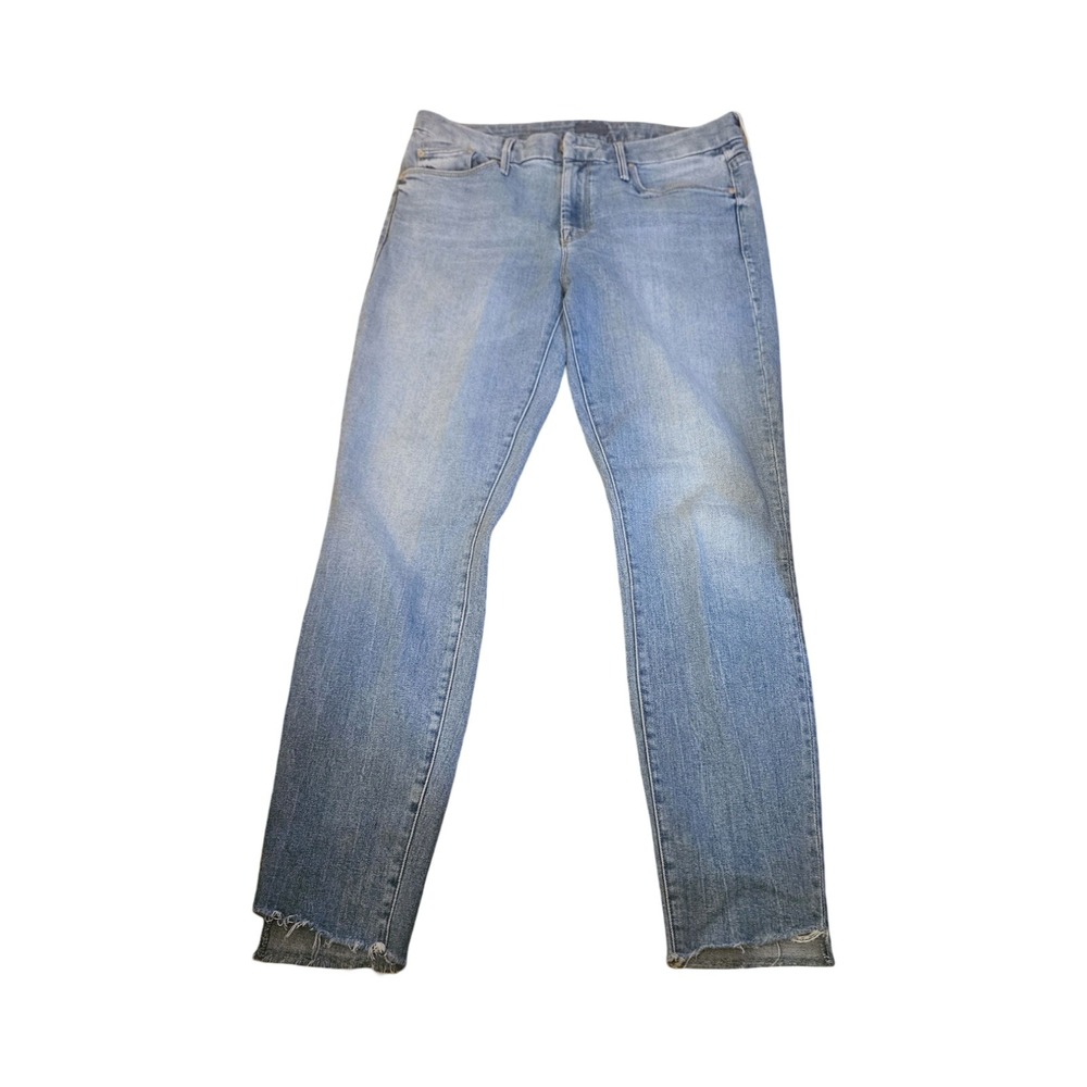 Mother Denim Light Wash Raw Hem Slim Straight Leg Jeans Size 29 Blue